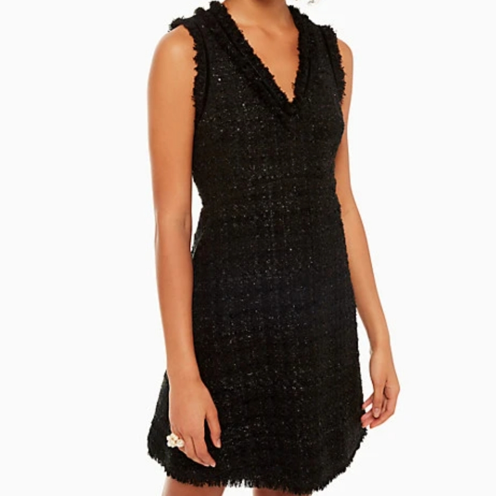 Kate spade black sparkle tweed dress